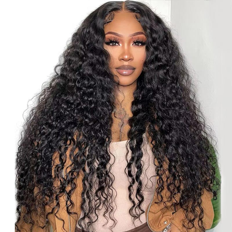 Soul Lady Long Water Wave 5x5 HD Lace Closure Wigs Real Virgin Human Hair Mid Part Glueless Wig