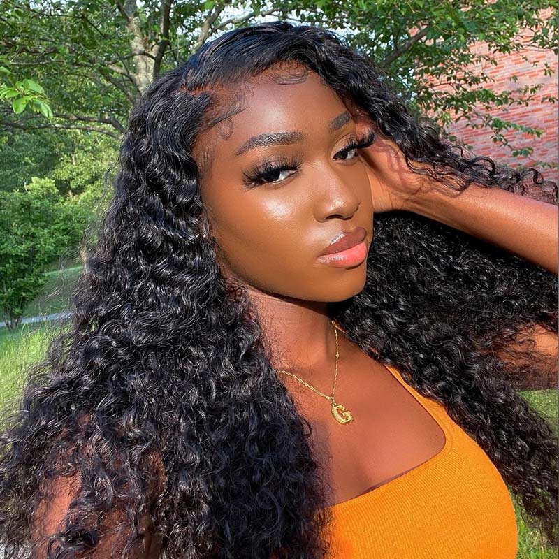 Soul Lady 180 Density Water Wave 13x4.5 HD Lace Full Frontal Wig Real Virgin Human Hair Pre Plucked Hairline