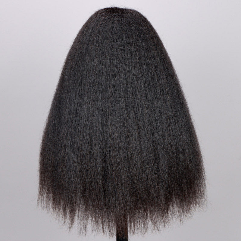 Soul Lady 4c Kinky Edge Yaki Straight Hair Glueless Wig Wear Go 6x4 Pre Cut Lace Wig 100% Human Hair