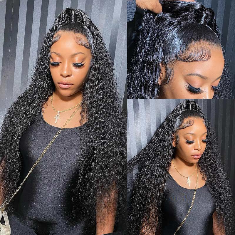 Flash Sale $120 Off Jerry Curly 13x4 HD Lace Frontal Wig Real Human Hair Pre Plucked Hairline-model