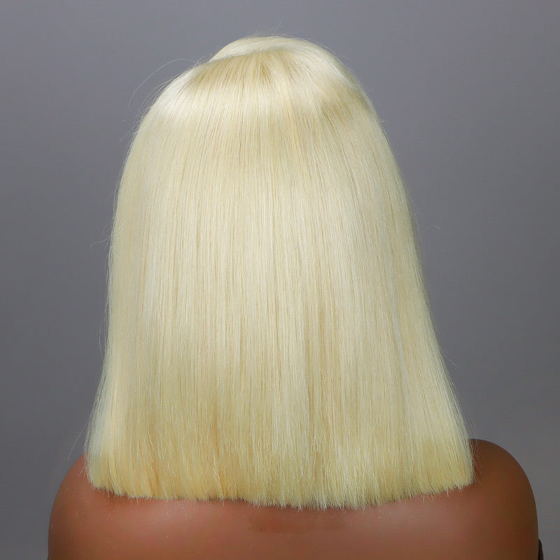 Soul Lady Babbie Blonde Straight Bob  HD Lace 13x4 Frontal Human Hair Glueless Wig Pre-Plucked and Bleached Knots-back show