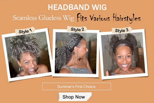 Embracing Salt and Pepper Styles with Headband Wigs, Clip-Ins, and Ponytails