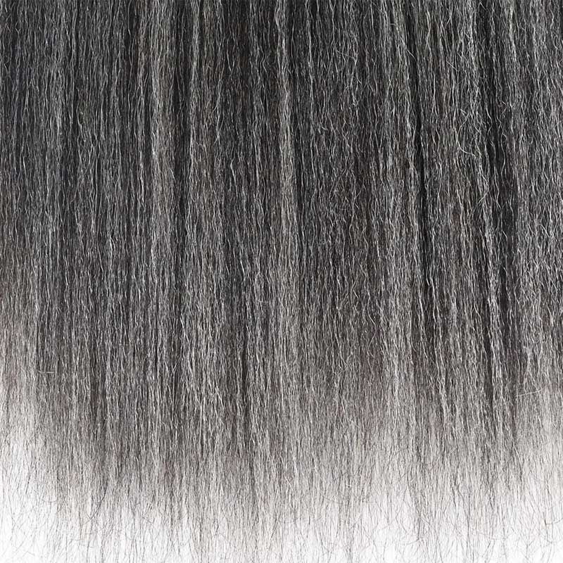 Soul Lady Medium Salt And Pepper Kinky Staright Human Hair Bulk For Braiding