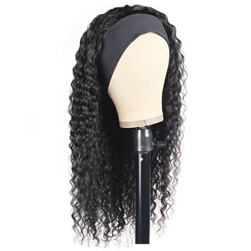 Natural-Black-Deep-Wave-100_-Human-Hair-Headband-Wig-For-Black-Women-Front
