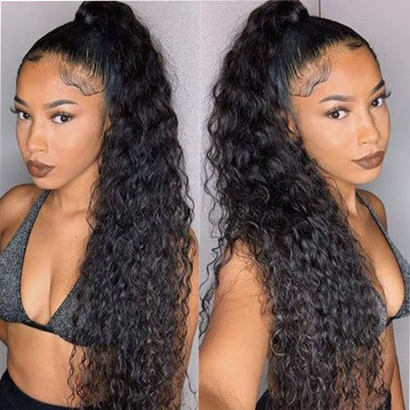 Water Wave Drawstring Ponytail Human Hair Extensions – Soul Lady display picture 2