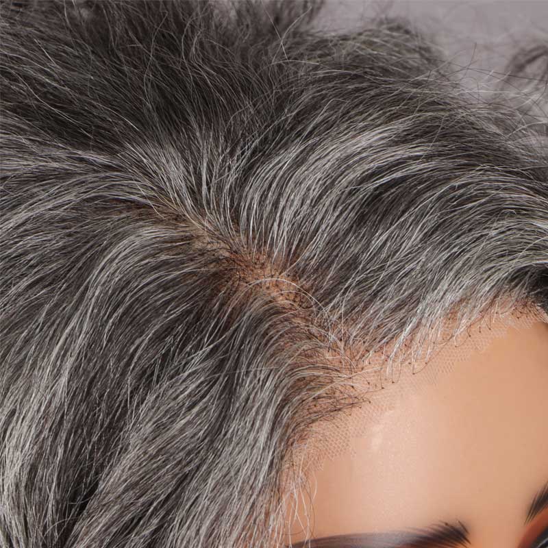 Seniors Pale Gray Loose Curly Bob Wigs For Women