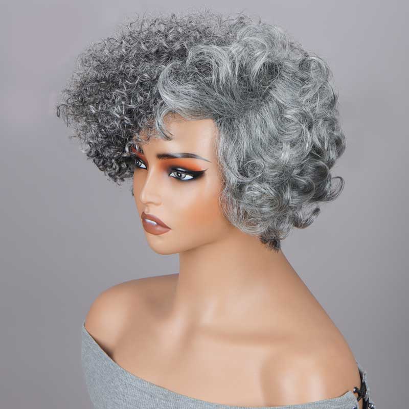 Seniors Short Offers both Jerry Curly and Bouncy Curly textures, giving you two unique styles in one wig