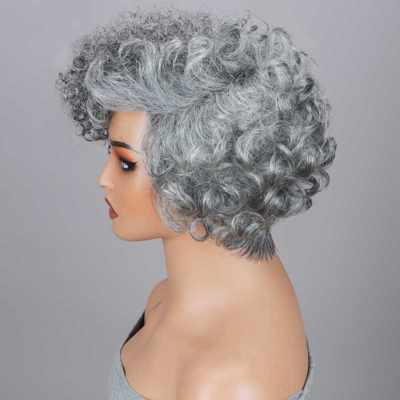 Seniors Short Offers both Jerry Curly and Bouncy Curly textures, giving you two unique styles in one wig