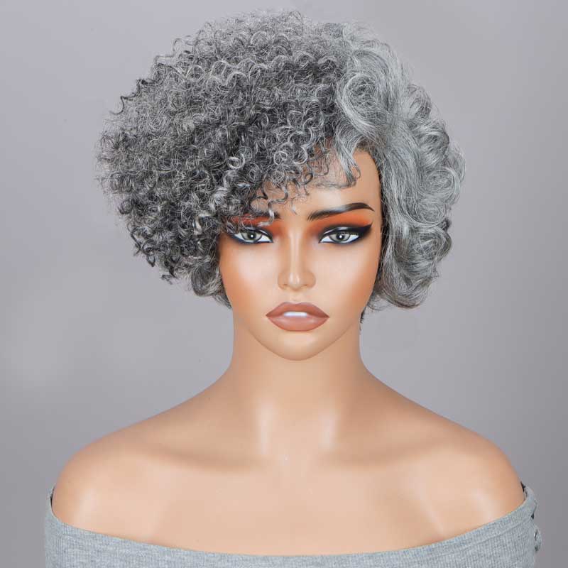 Seniors Short Offers both Jerry Curly and Bouncy Curly textures, giving you two unique styles in one wig