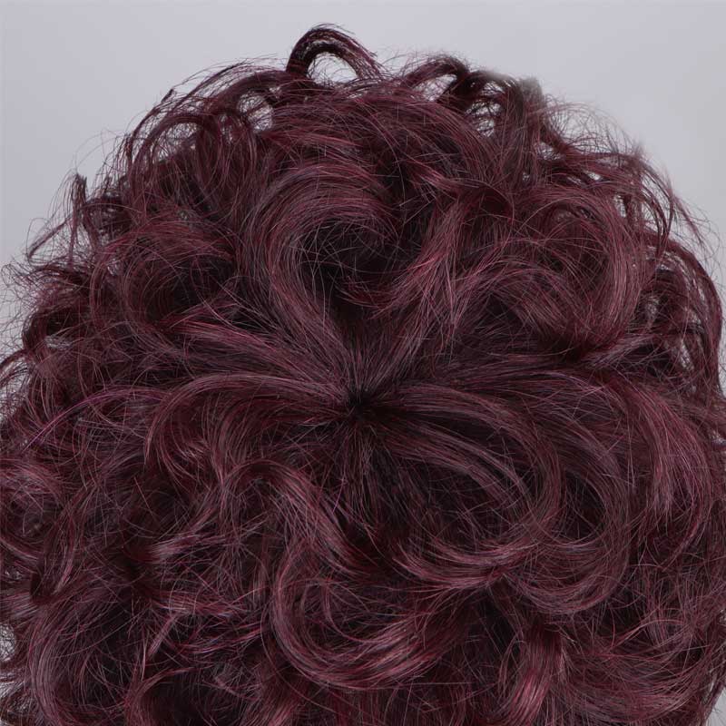 Seniors T1B/99J Burgundy Short Loose Curly Layered Pixie Cut Wig&nbsp;