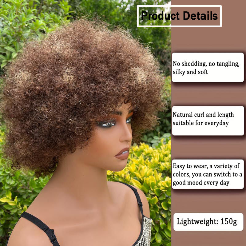 Short-Highlight-Fluffy-Afro-Kinky-Curly-Wig-with-Bangs-Human-Hair-P427-Ombre-Glueless-Pixie-Wig