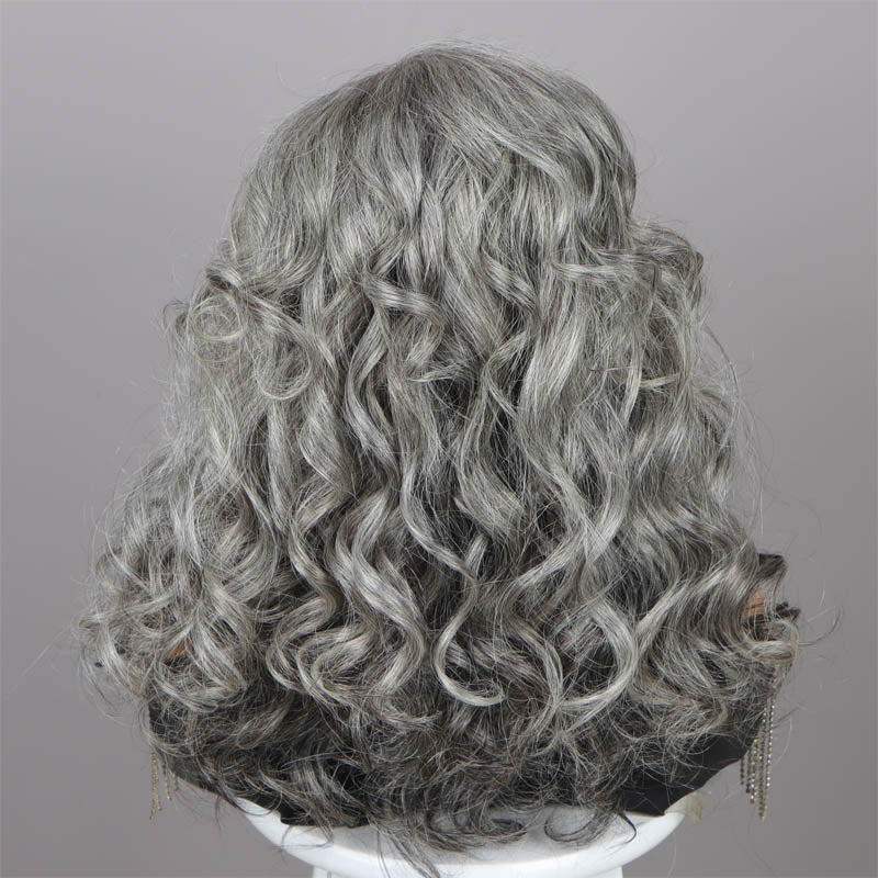 Attractive Seniors Women Body Wave 5x5 HD Lace Silver Standard Salt And Pepper Real Human Hair HD Lace Wigs