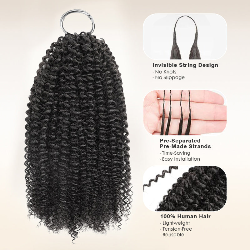 Human Hair Extensions 18 Inch Kinky Curly Crochet Braiding 110g Amazon.com : RHEANNA Micro Pre Looped Crochet Human Hair  main image 4