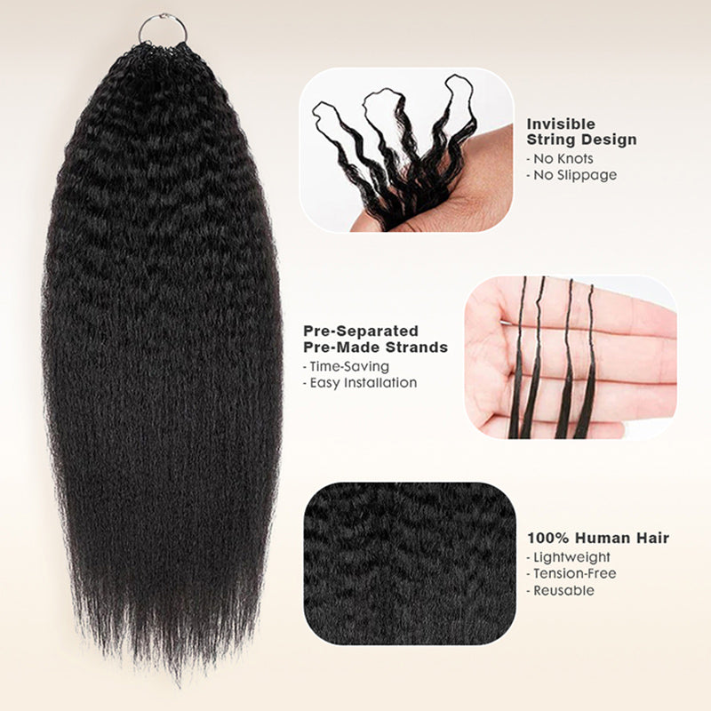 Soul Lady WIgs| Natural black kinky straight crochet hair extensions for braiding, made from 100% human hair by Soul Lady, lightweight and natural-looking.