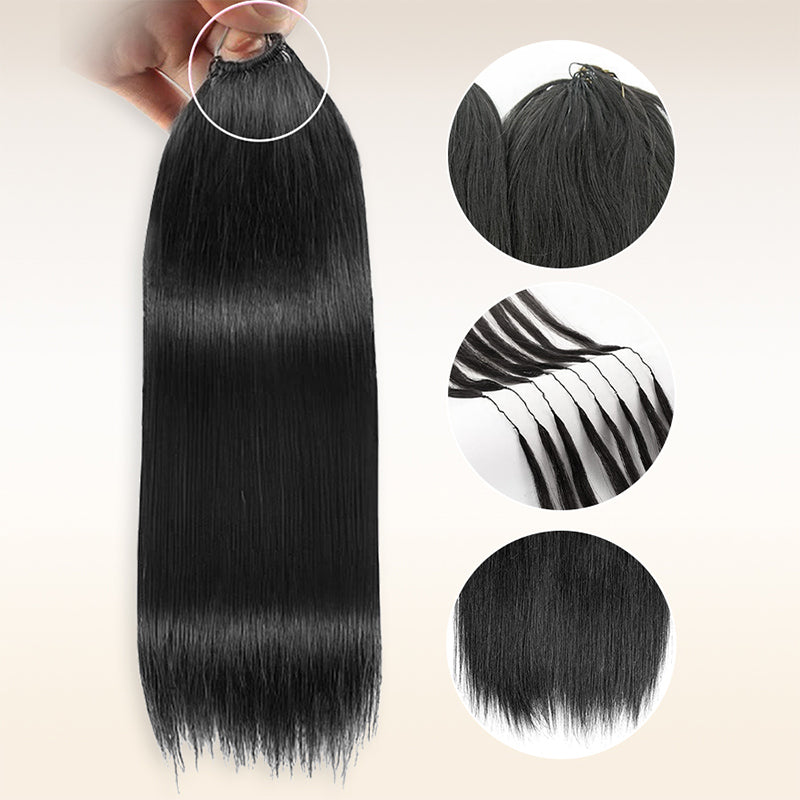 Soul Lady Wig| straight human crochet hair extensions, natural black shade, silky smooth texture for a sleek and natural look.