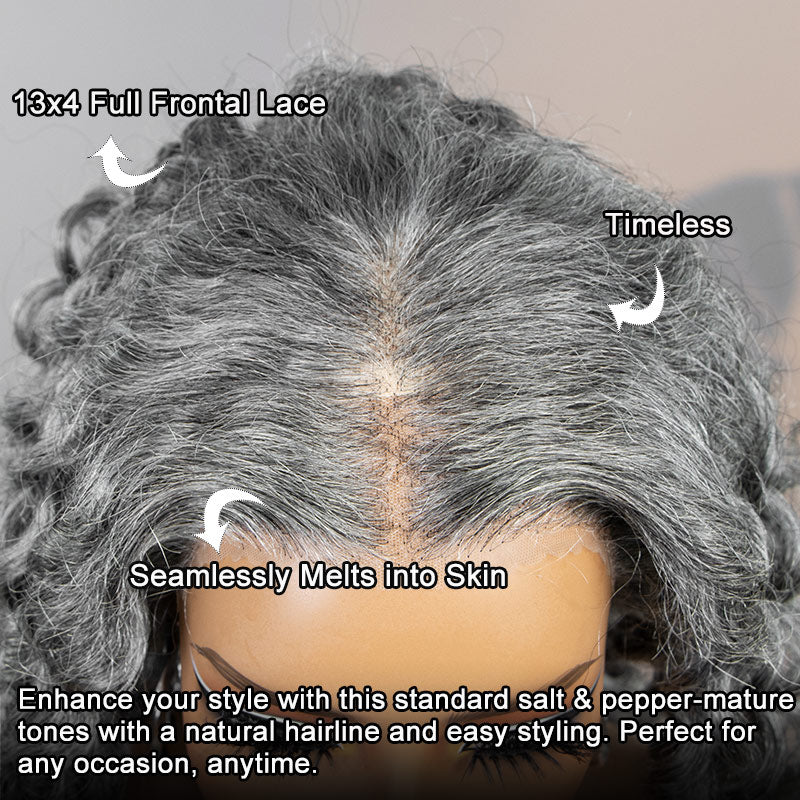 Detailed close-up of the Soul Lady Wigs 13x4 loose curly wig’s lace frontal, showing the natural hairline.