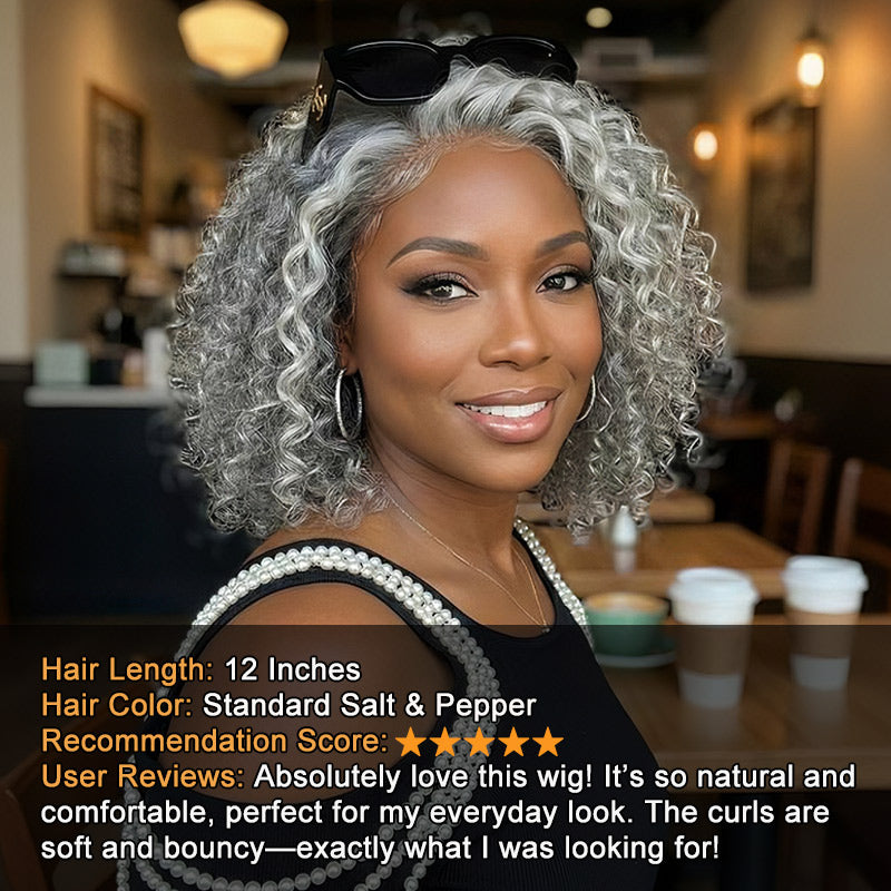 Custom gray hair wig handmade trendy color hair human hair Amazon.com: Mscathy Halloween Wigs 200% Grey Human Hair Wigs  main image 3