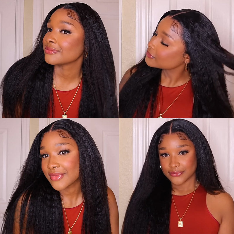 Yaki Straight Wigs Kinky Straight 13x4.5 HD Lace Front Wig  display picture 2