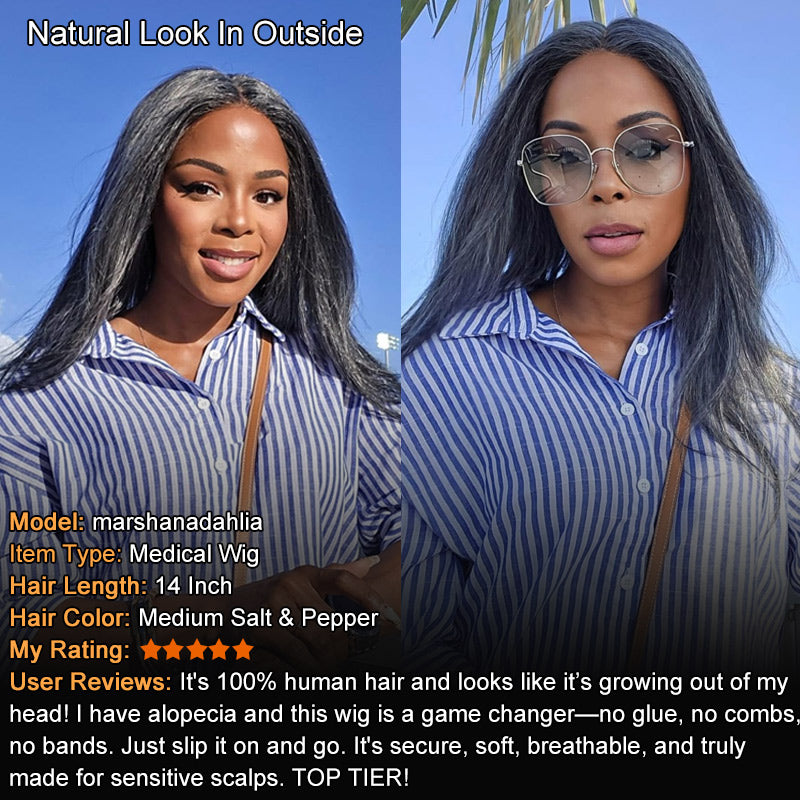 Soul Lady wigs Glueless Medical Wig For Hair Loss Silk Top Full Lace Straight Human Hair Wigs For Women-marshanadahlia