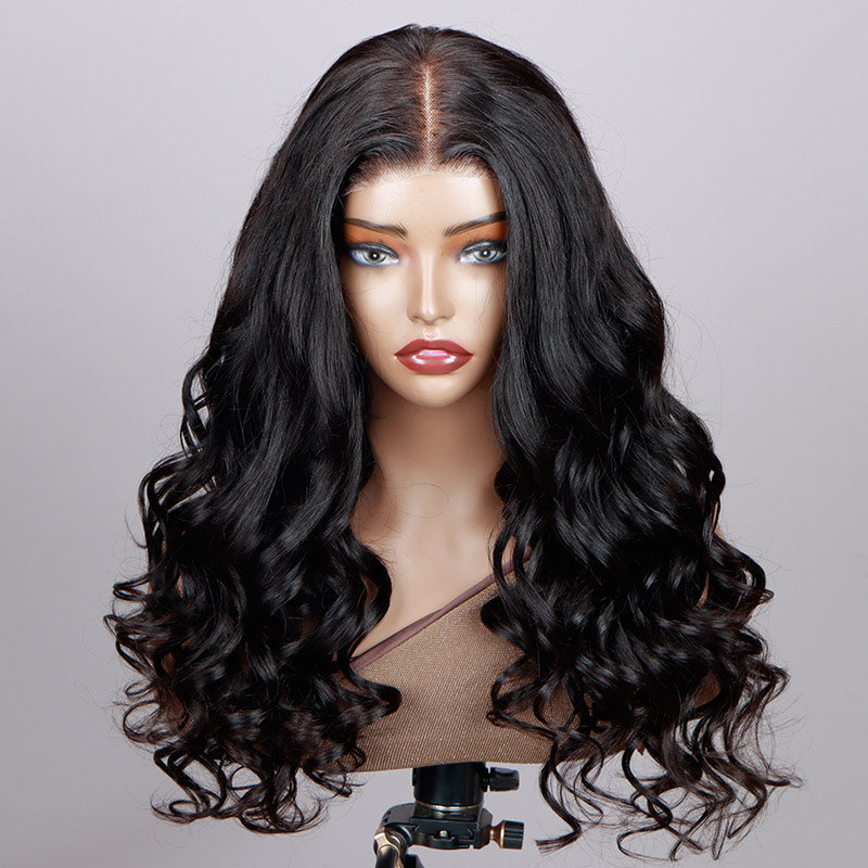 Soul Lady Long Body Wave 5x5 HD Lace Closure Wigs Real Virgin Human Hair Mid Part Glueless Wig-front