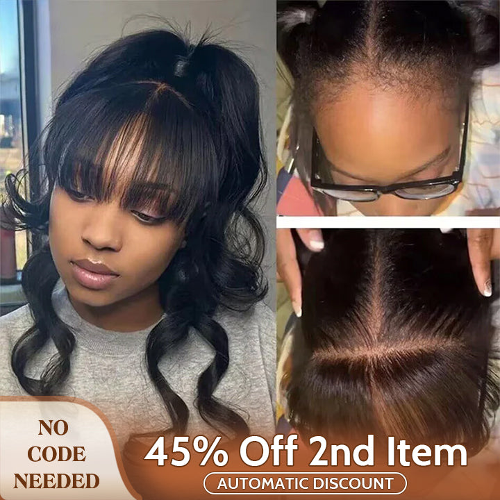 Soul Lady wigs mother day sale - Custom Swiss Lace Forehead Fringe Bangs Invisible Hairline With Baby Hair 6x1 Reusable Human Hair Lace Edges Hairpieces