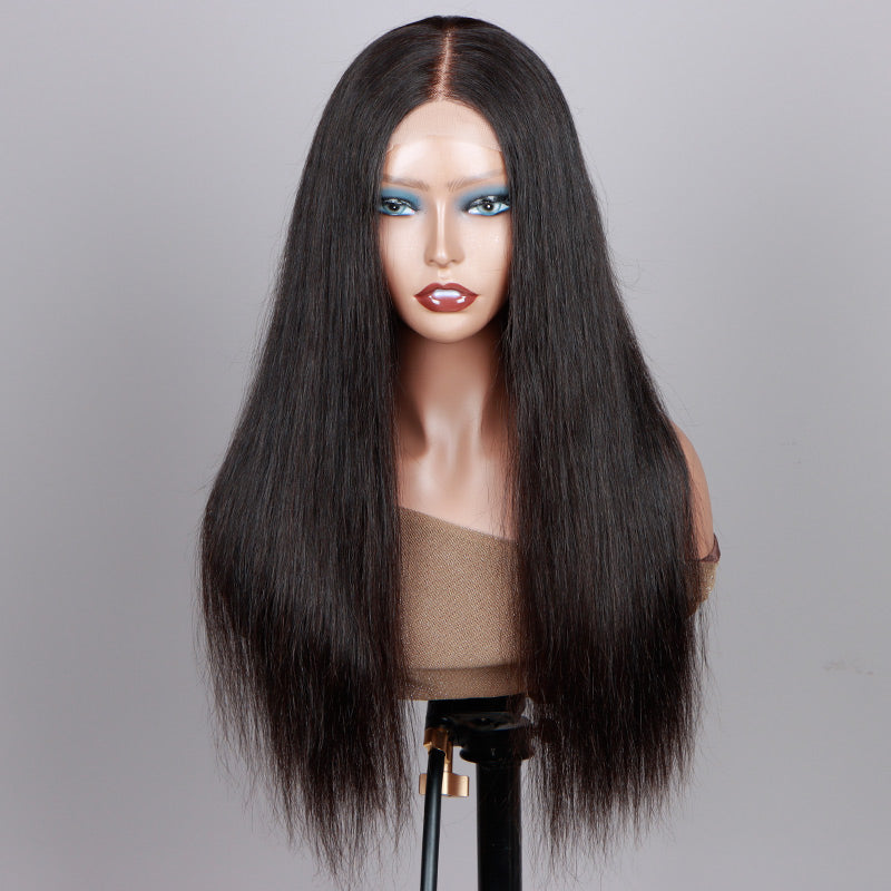 Soul Lady Long Silky Straight 5x5 HD Lace Closure Wigs Real Virgin Human Hair Mid Part Glueless Wig