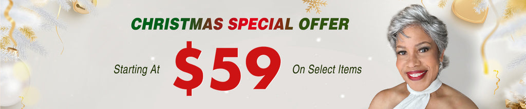 Soul Lady Christmas Flash Sale Banner – Human Hair Wigs for Seniors, Salt and Pepper Wigs, Short Bob Wigs, Glueless Wigs, Natural Gray Wigs Starting at $59, Holiday Deals on Real Human Hair Wigs-1920x350