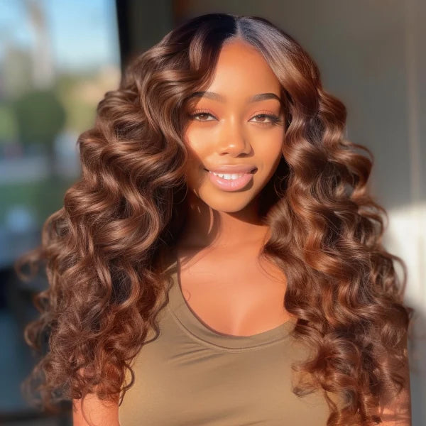 Black and Brown Color 4x4 Body Wave Wig HD Closure Lace Wig