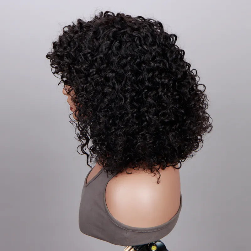 Curly Bob Wig With Bangs Wear And Go Curly Wig