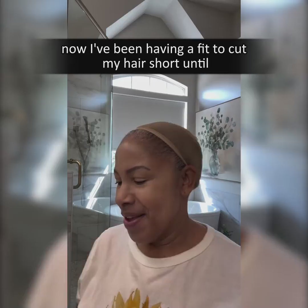 Zella | Salt & Pepper Short Pixie Cut Glueless Human Hair Gray Wig With Retro Flip Ends-video