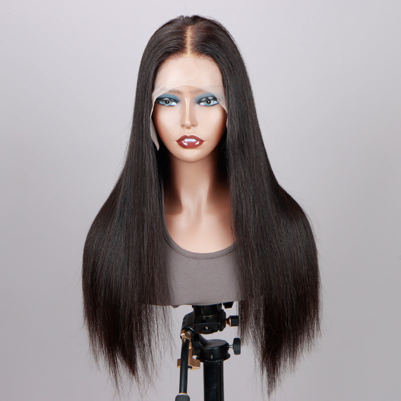 Soul Lady 13x4.5 Full Frontal HD Lace Wig Silky Straight Human Hair Wig Pre Plucked With Bleached Knots-front show
