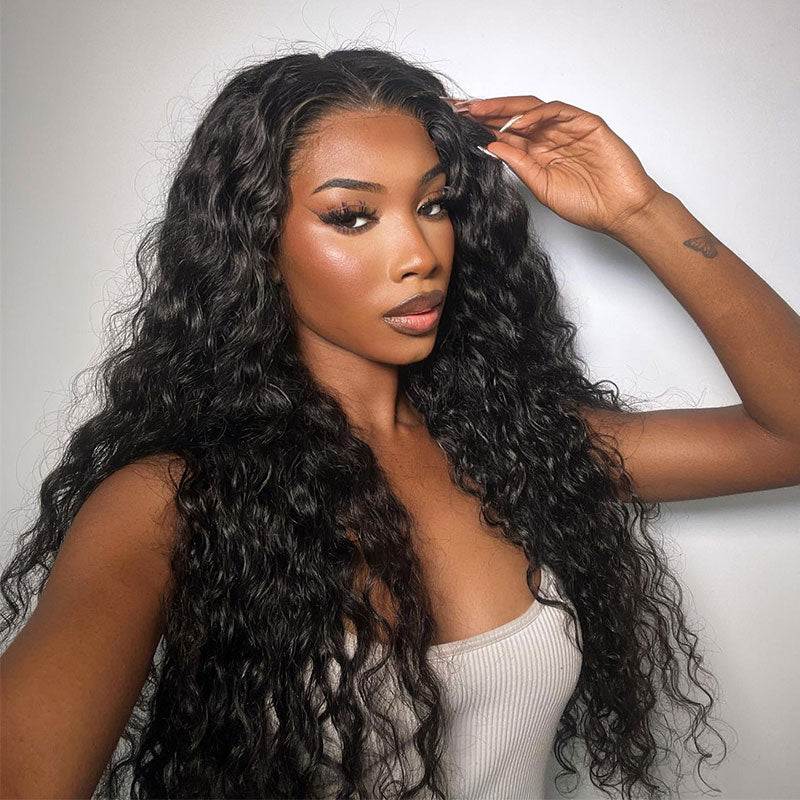 Soul Lady Long Water Wave 6x4 HD Lace Closure Wigs Real Virgin Human Hair Mid Part Wear Go Glueless Wig
