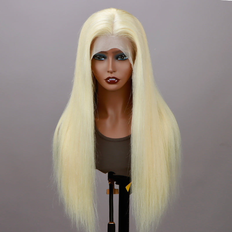 Soul Lady Babbie Blonde Straight Hair 13x4 HD Lace Full Frontal Wig With Pre Plucked Hairline And Bleached Knots