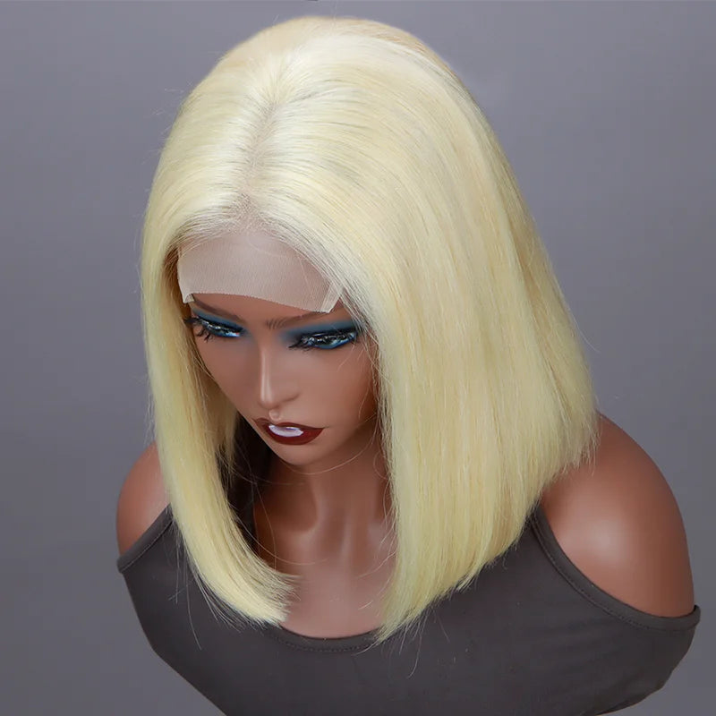 Soul Lady 613 Blonde Color Straight Hair Bob Wig Glueless HD Lace Wigs 180% Density-hairline display