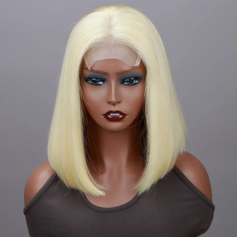 Soul Lady 613 Blonde Color Straight Hair Bob Wig Glueless HD Lace Wigs 180% Density-front display