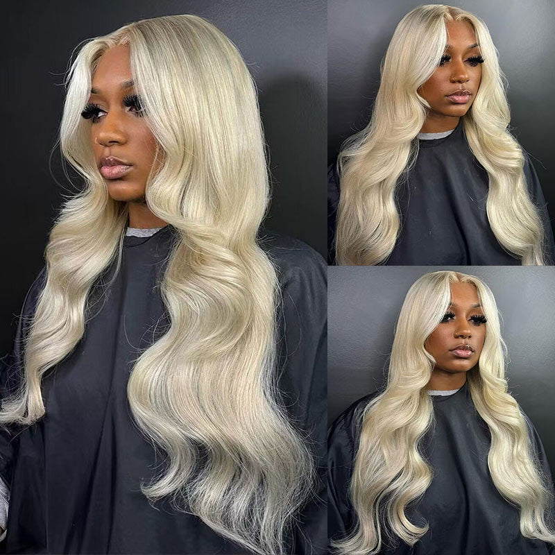 Soul Lady Ash Blonde Silky Straight 13x4 HD Lace Full Frontal Wig With Perfect Bleached Knots