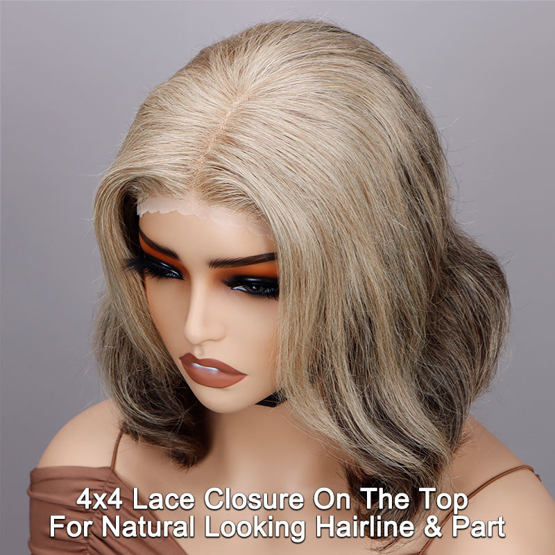 Flash Sale | Natrual Wavy Bob Wig Light Blonde Mix Brown  display picture 1
