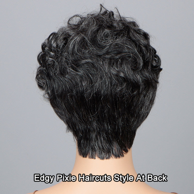 Short Pixie Cut Human Hair Wig Layered Wavy Style Adjustable Cap Amazon.com : Flandi Pixie Cut Wig Human Hair Short Pixie Cut  main image 4