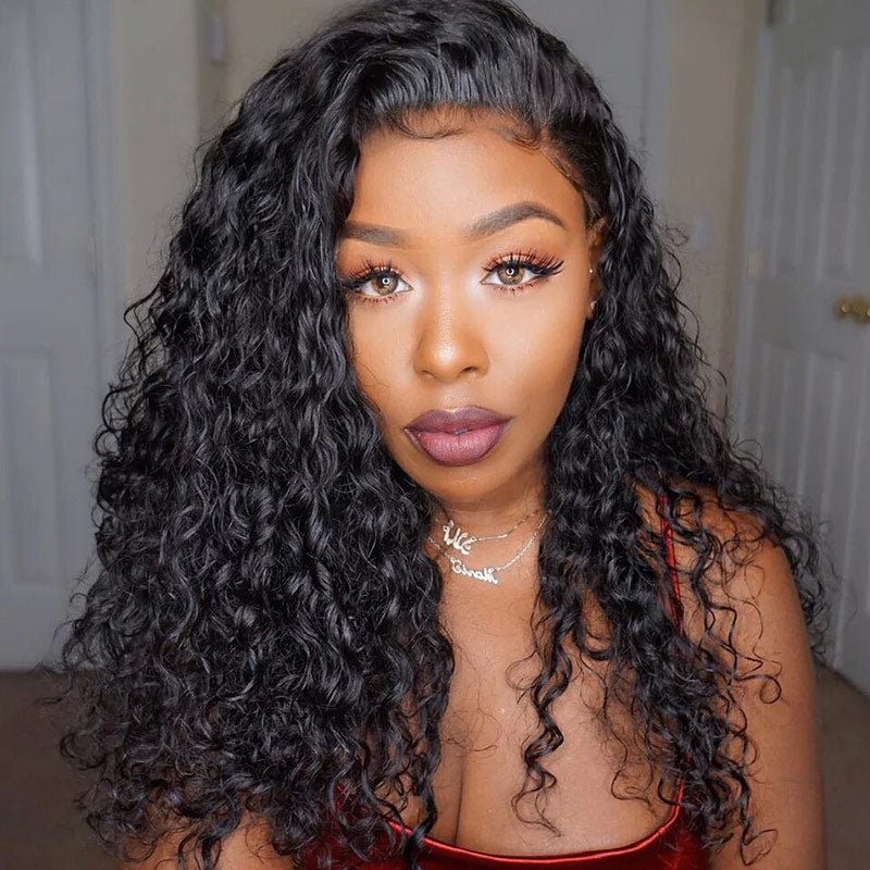 Soul Lady 180 Density Water Wave 13x4.5 HD Lace Full Frontal Wig Real Virgin Human Hair Pre Plucked Hairline-model 2