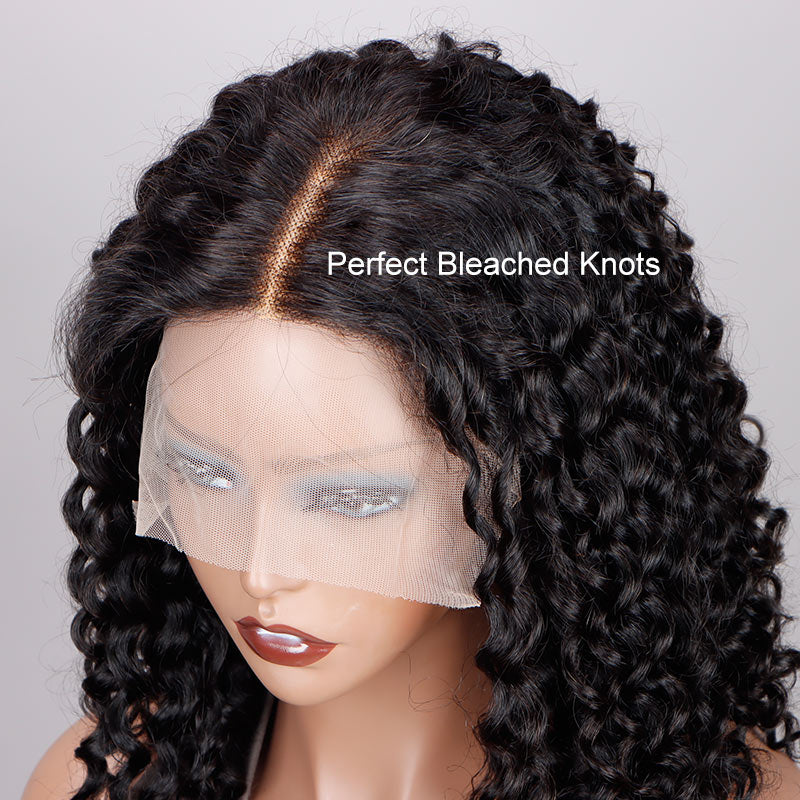 Soul Lady Wear And Go Glueless Bob Wig Jerry Curly Human Hair 6x4 Pre-cut HD Lace Wig With Bleached Knots-hairline show