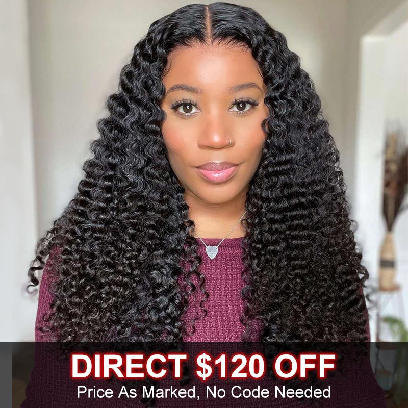 Soul Lady Flash Sale $120 Off Jerry Curly Hair 13x4.5 Full Frontal HD Lace Wig Real Human Hair Pre Plucked & Bleached
