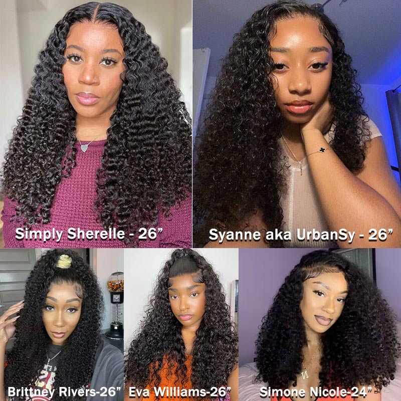 Soul Lady Jerry Curly Human Hair Wigs 13x4.5 HD Lace Front Wig Mid Part Glueless Lace Frontal Wigs