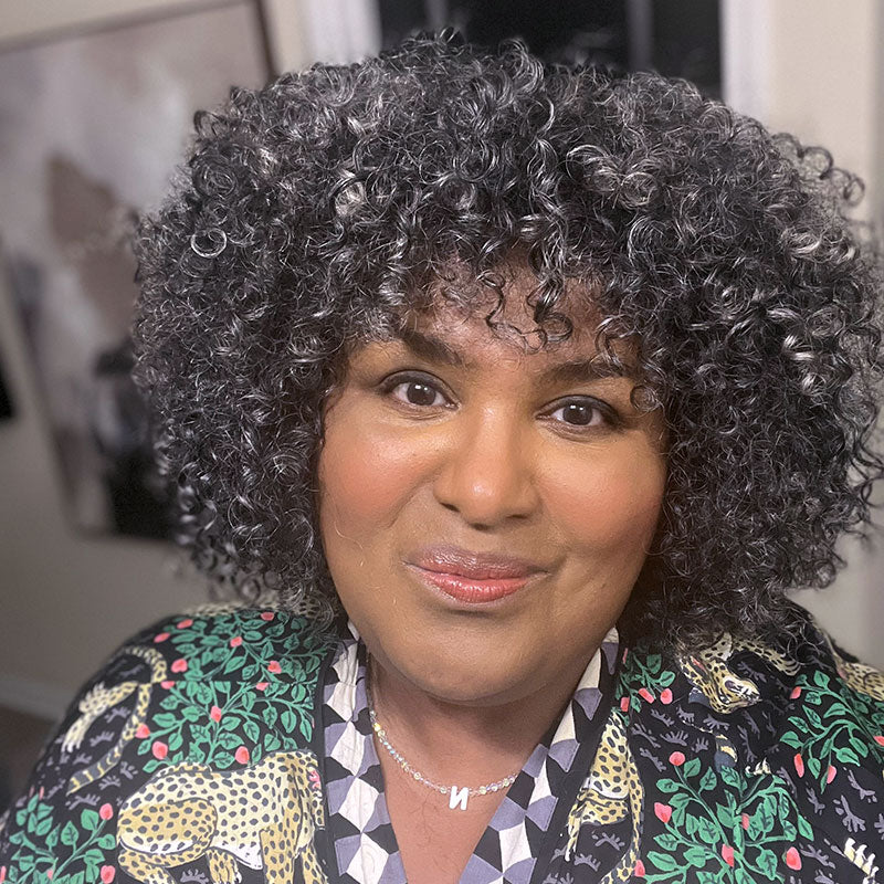 Cyber Monday Sale | Medium Salt & Pepper Curly Bob Wig With Bangs Glueless Wear & Go Human Hair Wigs