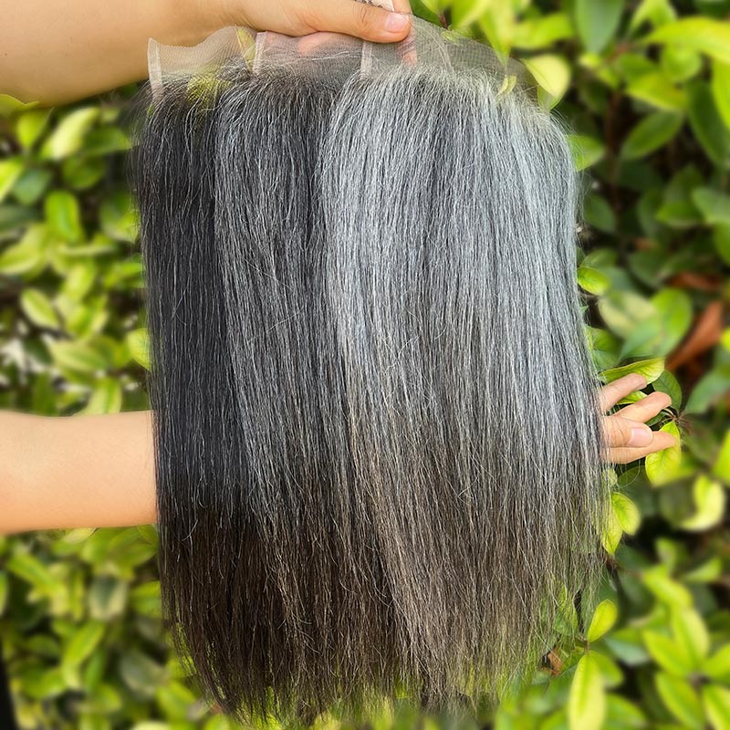 Gray Hair Wiglets Salt and Pepper Hair Toppers Silver Grey  display picture 1