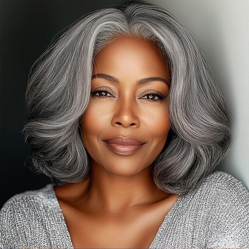 Beautiful Gray Salt N Pepper Wigs Human Hair Image Photography Beautiful Gray Salt N Pepper Wigs Human Hair Image Photography