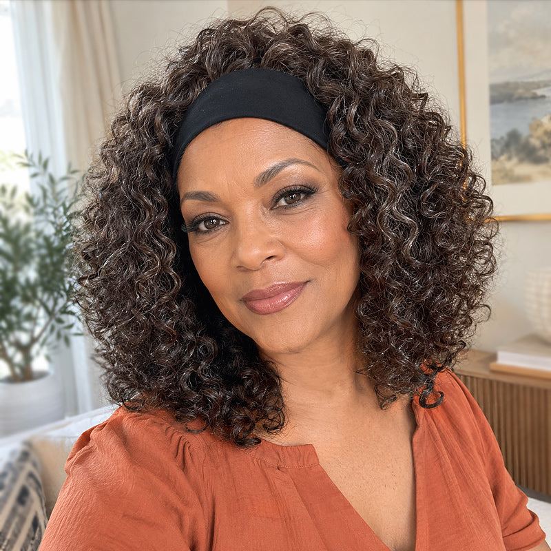 Pepper Hd Salt and Pepper Water Wave Human Hair Wigs Gray Curly Wigs 5x5 HD Lace ...