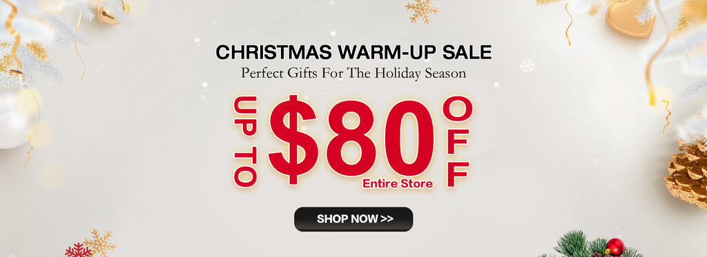 Soul Lady Wigs Christmas warm-up sale banner with product pricing and festive decorations. Christmast Deal With COUPON DISCOUNTS - save up to $80 off.1920x700
