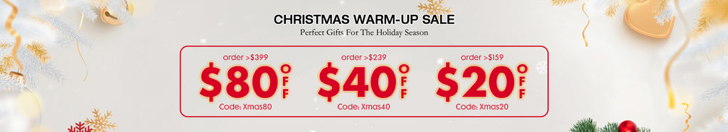 Soul Lady Wigs Christmas warm-up sale banner with product pricing and festive decorations. Christmast Deal With COUPON DISCOUNTS - save up to $80 off.
