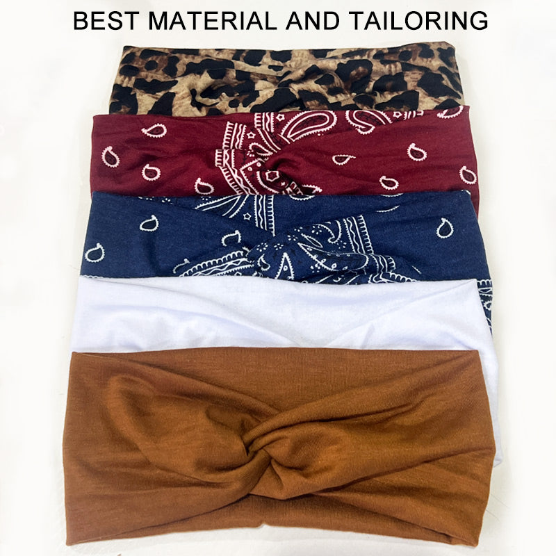 Soul lady wigs | 5-Pack Wide Headbands for Women | Boho Print & Solid Hair Accessories For Wig-real headband show