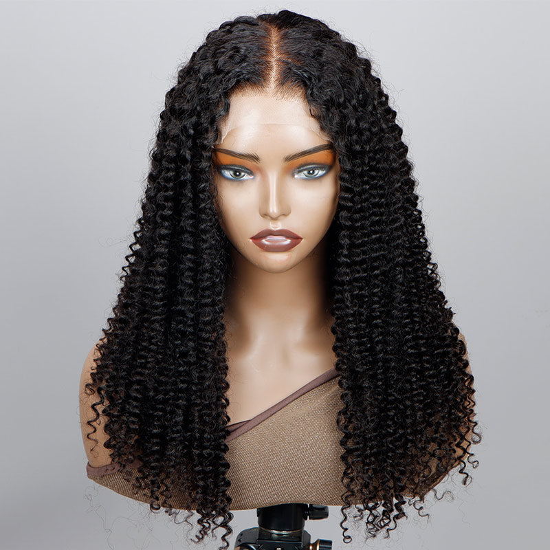 Soul Lady kinky Curly 5x5 HD Lace Closure Wigs Real Virgin Human Hair Mid Part Glueless Wig-front show